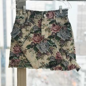 ZARA Floral Design Jean Skirt — NWT